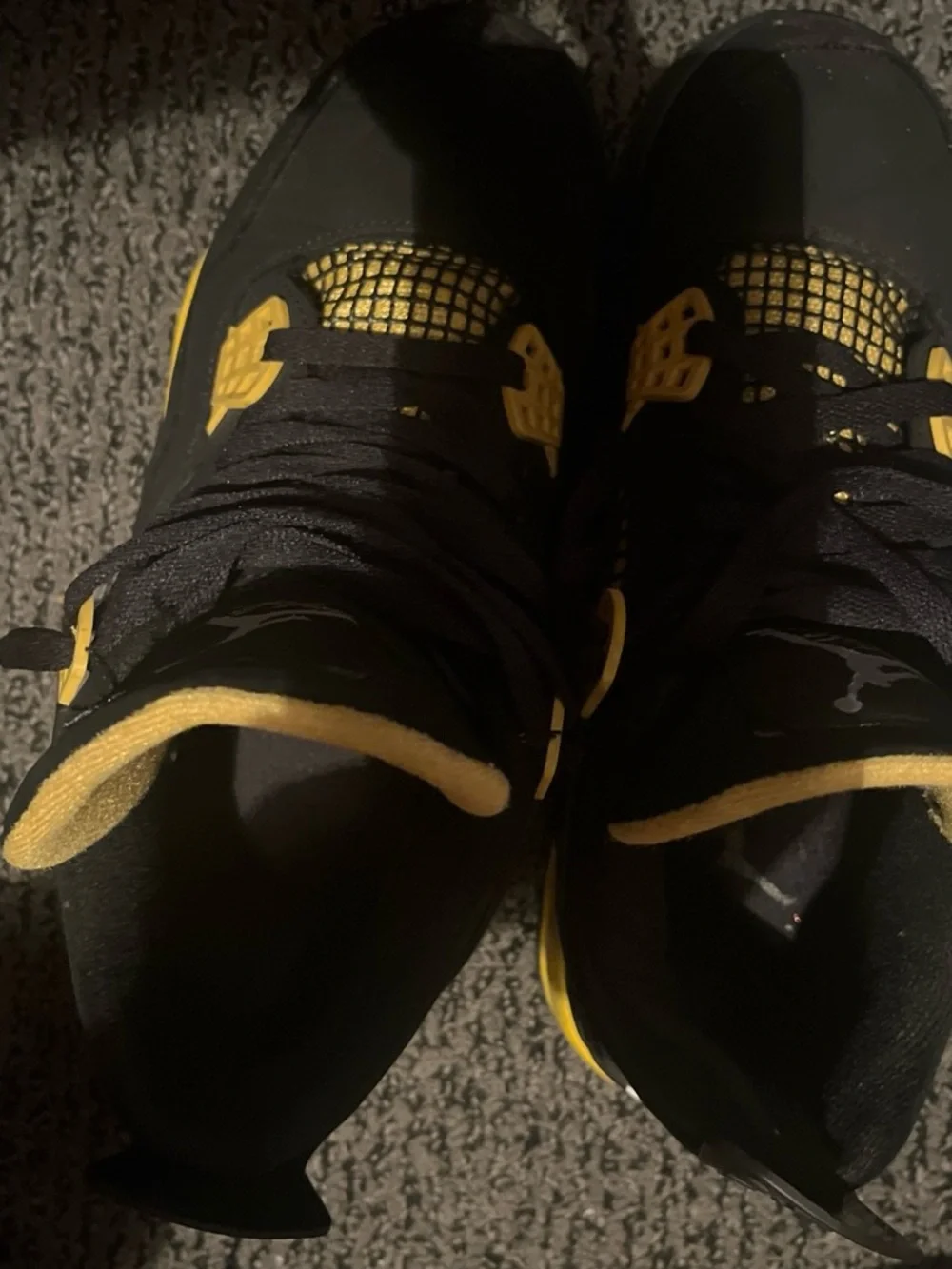 Jordan Men’s Black and Yellow High-Top Sneakers